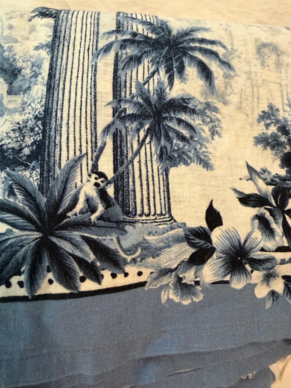 Rachel Zoe White Maxi Skirt with Blue Scenic Border Print - Picture 7 of 7